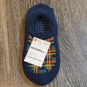 Merrell Gripper Slipper Sock – Navy Plaid – Medium (M4) – NWT